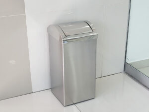 Basurero Papelero Rectangular Tapa Vaiven Inoxidable