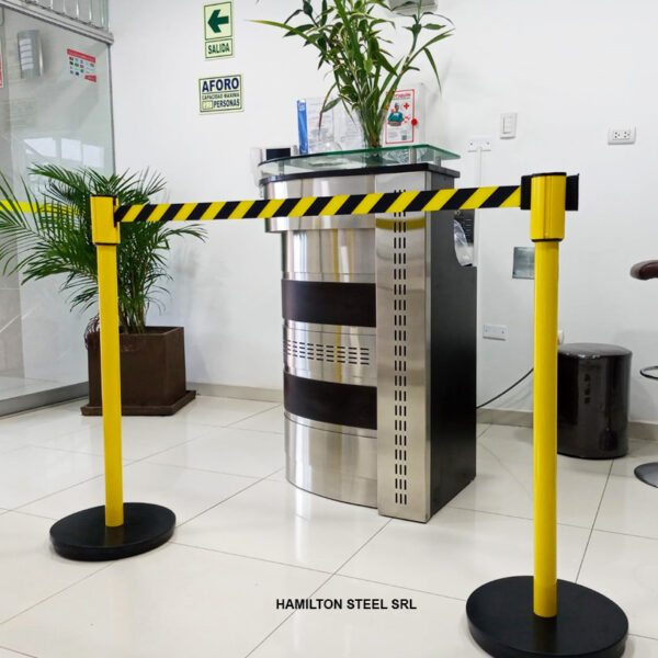 Postes De Seguridad Amarillo Con Negro Cinta Delimitadora