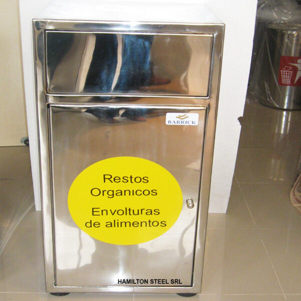 Tacho De Comedor Brillante Tapa Vaiven Acero Inox