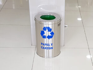 Tacho Papelera Circular Ecologica De Acero Inoxidable AISI 304
